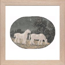 Horses at Night state 2, key black, 5 colour blocks - Unsigned - Ready Framed